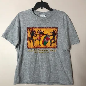 Fruit of the Loom Vintage‎ we be jammin mon key west Florida gray T-shirt size large thumbnail 1