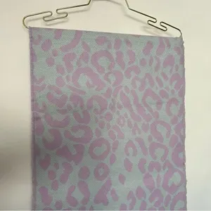 Steve Madden Reversible Leopard Print Scarf Lavender Mint With Fringe thumbnail 4