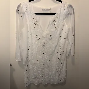 Alice + Olivia butterfly embellished mini dress white‎ lined size XS thumbnail 2