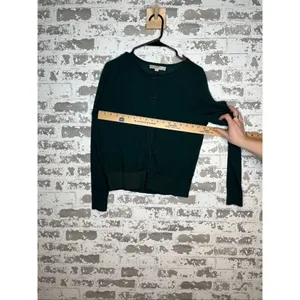 Loft | women green faux button sweater wool blend thumbnail 6