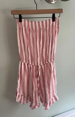 Isla Bonita strapless striped romper thumbnail 1