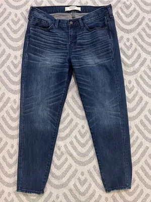 ABERCROMBIE & FITCH Women’s High Rise Dark Wash Blue Denim Mom Jeans 10 thumbnail 1