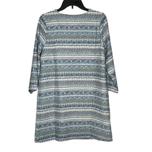 Entro Women's Shift Dress Tunic Floral Tasseled Tie‎ Long Sleeve Lace Up Small thumbnail 10