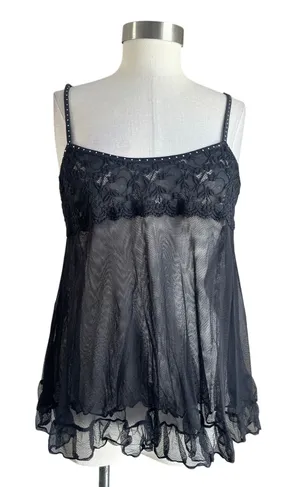 Source Unknown Whimsigoth Sheer Lace Babydoll Tank Goth Grunge Fairycore Top Size S/M thumbnail 1