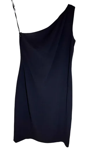 Lauren Ralph Lauren Black One Shoulder Midi Dress‎ Size 4 Formal Evening thumbnail 1