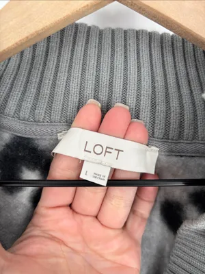Loft animal print large Sherpa pullover thumbnail 2