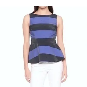 Banana Republic‎ Womens Blue Navy Striped Peplum Sleeveless Top Size 6 NWT thumbnail 12