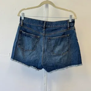 LOFT High Rise Raw Hem Denim Shorts Dark Wash Blue Size‎ 6 28 Summer Casual thumbnail 2