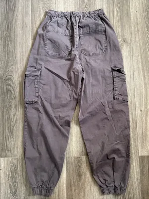 Garage Grey Cargo Drawstring Jogger Pants Size Small Indie Casual Utility thumbnail 4