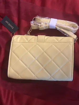 bebe Quilted Lemon Yellow Crossbody with Chain Detail thumbnail 4