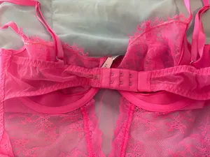 Victoria's Secret Neon Pink Lace Bodysuit Chemise thumbnail 4
