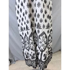 Maeve Anthropologie Black White Damask Medallion Strapless‎ Smocked Midi Dress M thumbnail 4