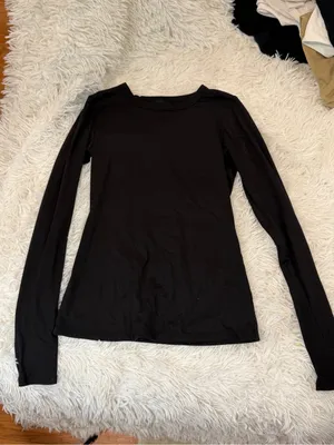 Naked wardrobe Long Sleeve Crewneck Black Women's Top thumbnail 3