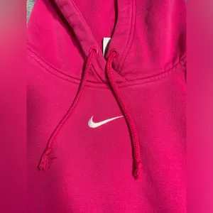 Nike center swoosh hot Pink Hoodie Sweatshirt XS thumbnail 2