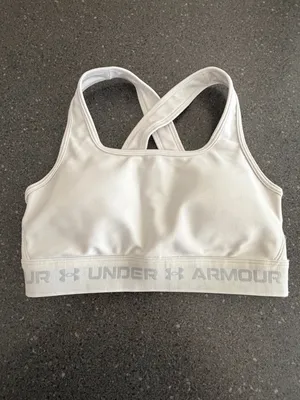 Under Armour White Crossback Sports Bra with Logo Band size S thumbnail 7