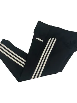 Adidas Climalite Capri Legging 3 Stripe Black Pocket Athletic Womens M Running thumbnail 3