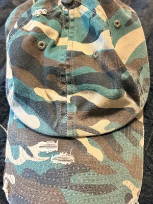 KBETHOS Camouflage Distressed Baseball Cap in Green, Brown, Tan thumbnail 1