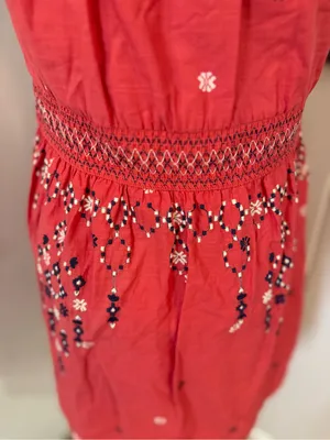 Abercrombie & Fitch Coral Tie-Shoulder Embroidered Mini Dress Sz S thumbnail 3