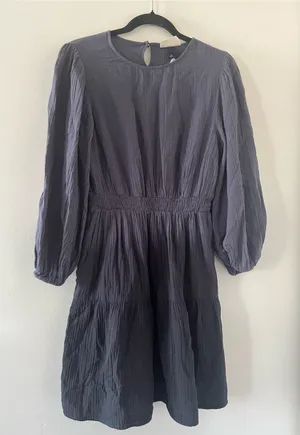 Universal Threads NWT Blue Ombre 100% Cotton Gauze Peasant Mini Dress Small Coastal Beachy thumbnail 1