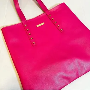 Juicy Couture Tote Bag Women's 16.5" x 15" Pink Gold‎ Studded Fully Lined NWOT thumbnail 1