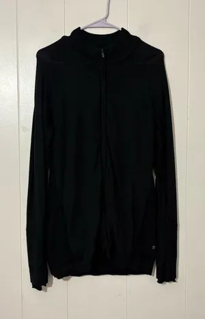 Lululemon Merino Wool Full Zip Jacket Black Thermal Ski Base Layer Women’s Small thumbnail 1