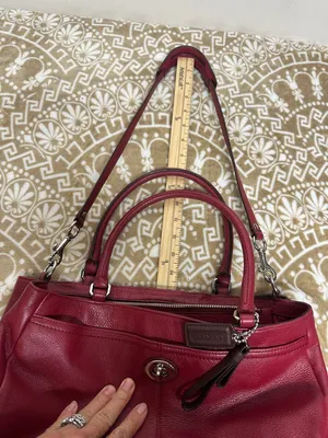 Coach Park Large Carryall F23268 in Red Pebbled Leather thumbnail 14