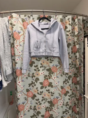 Brandy Melville Light Blue Zip-Up Hoodie thumbnail 3