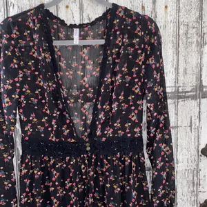 Xhilaration black floral sheer long duster thumbnail 2