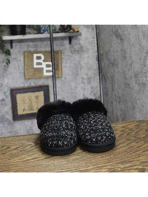 NWT Style & Co Rayaa Quilted Faux Fur Slippers 10021612600 Black Beauty 5M thumbnail 8