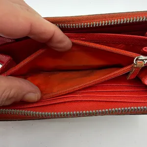 Coach Signature C Zip Around Brown Coated Canvas Wallet thumbnail 7