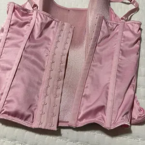 Victoria’s Secret Corset Style Tank Top Sz M Medium Pink With Black Lace thumbnail 11
