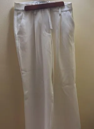 Reformation Alexa Wide Leg Cream Trousers size 2 thumbnail 2