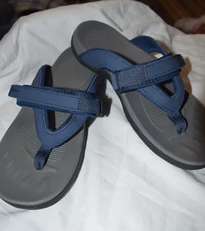 Blue Strappy Sandals, Slide, Thong, Gray Rubber Sole EU38(7-8) thumbnail 1