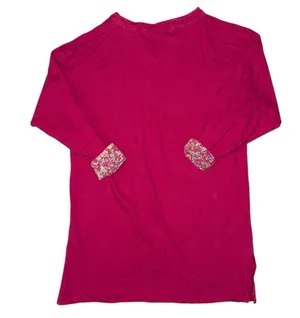Victoria’s Secret gold label magenta pink floral lined print Henley women’s M/L thumbnail 2