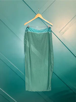Plus Size 4XL Teal Sheer Sarong Swim Cover Up Beach Wrap Maxi thumbnail 3