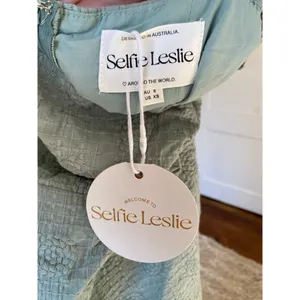 Selfie‎ Leslie Sage Green Mini Dress Embroidered Ruffle Quiet Luxury Romantic XS thumbnail 8