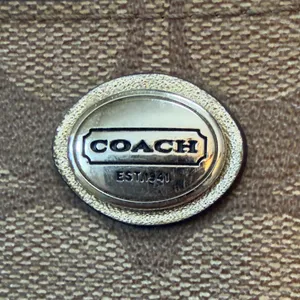 Coach Tan Signature Wristlet with Gold Accents thumbnail 2