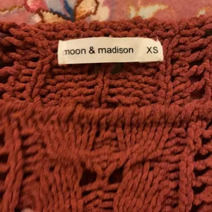 Moon and madison thick cable crochet knit sweater thumbnail 6