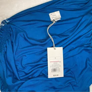 A New Day Teal Blue Asymmetrical Ruched Cocktail Bodycon Mini Dress Size Small thumbnail 11