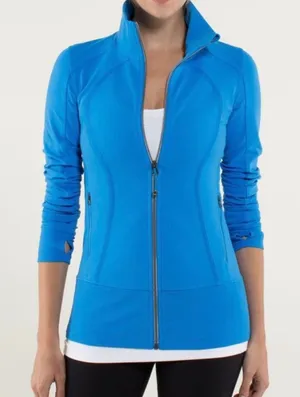 Lululemon Asana Zip Up Jacket Womens 2 Blue Fitted‎ Athleisure Yoga thumbnail 1
