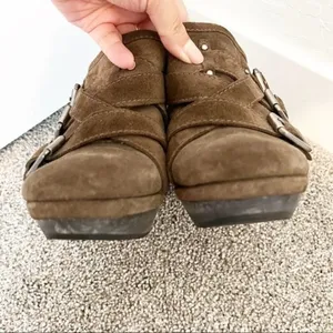 Juicy Couture‎ Collette Mules Size 8 Brown Suede Wood Platform Y2K Bratz Glam thumbnail 3
