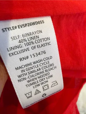 EVEREVE NWT Lillian Linen Shift Dress Breezy Button Front Mini Red thumbnail 6