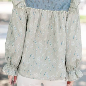 Shop the Mint - Sway In The Garden Blue Floral Blouse Small thumbnail 4