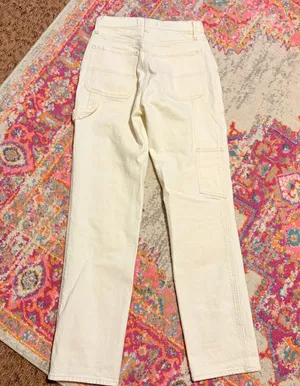 Abercrombie White Straight Leg Jeans thumbnail 3