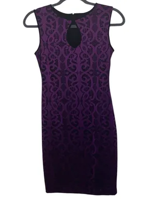 Vintage Cache Y2K Jacquard Keyhole Sheath Dress Gothic Brocade whimsigoth dress thumbnail 3