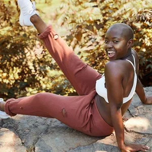 Aerie The Destroyed City Jogger in Brown-Rust Medium thumbnail 1