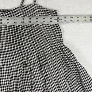 Reformation Black White Gingham Smocked Peplum Cami Top Spaghetti Strap M thumbnail 3