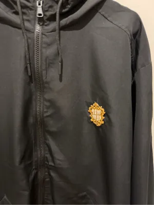 Calvin Klein Black Hooded Zip Windbreaker with added Gold Crest Patch used thumbnail 3