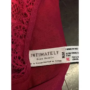 Free People Bralette Bra Womens M Pink Lace Sheer Mesh V Neck Strappy Wireless thumbnail 5