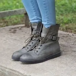 OTBT Brentsville Boots Women 10M Sage Green Good Distressed Leather Combat thumbnail 2